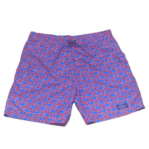 Vineyard Vines Other - VINEYARD VINES | Men’s Shark Print Board Shorts Bathing Suite Red & Blue XL